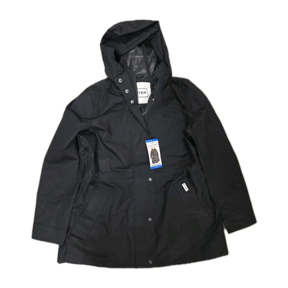 Hunter‎ Ladies Rain Jacket Water Resistant Cotton Smock Black Size Large
